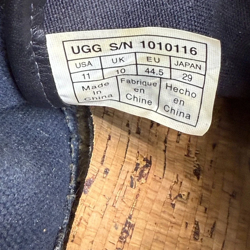 UGG Neumel Chukka Espadrille Mens 11 Navy Blue Canvas Boots